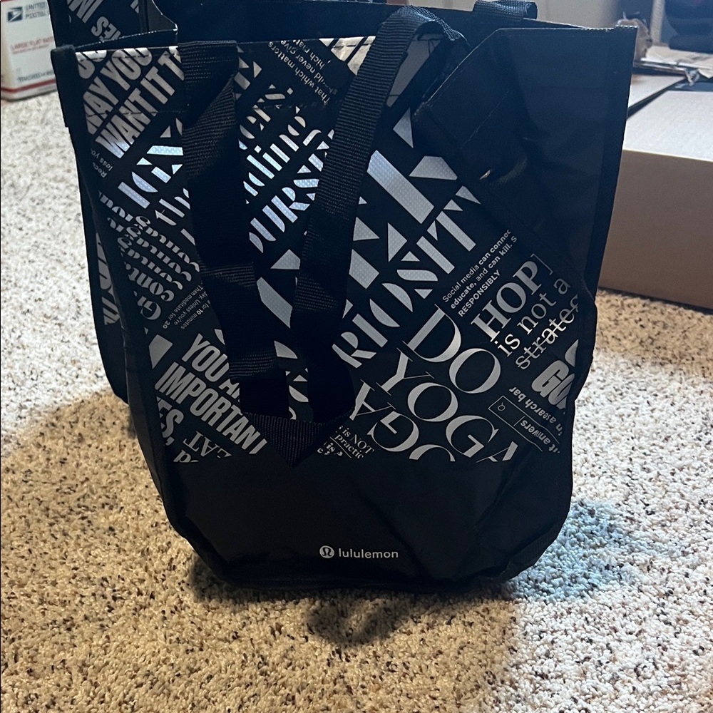 Lululemon Black Side Logo Tote
